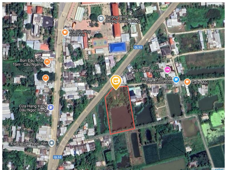 Bán đất 4422m² 2 mặt tiền ngang 28m QL53 giá 10 tỷ Xã Cầu Ngang
