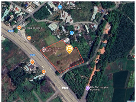 Đất 9328.7m² ngang 105m, mặt tiền QL51 gần 25C đường chính vào, giá 85 tỷ