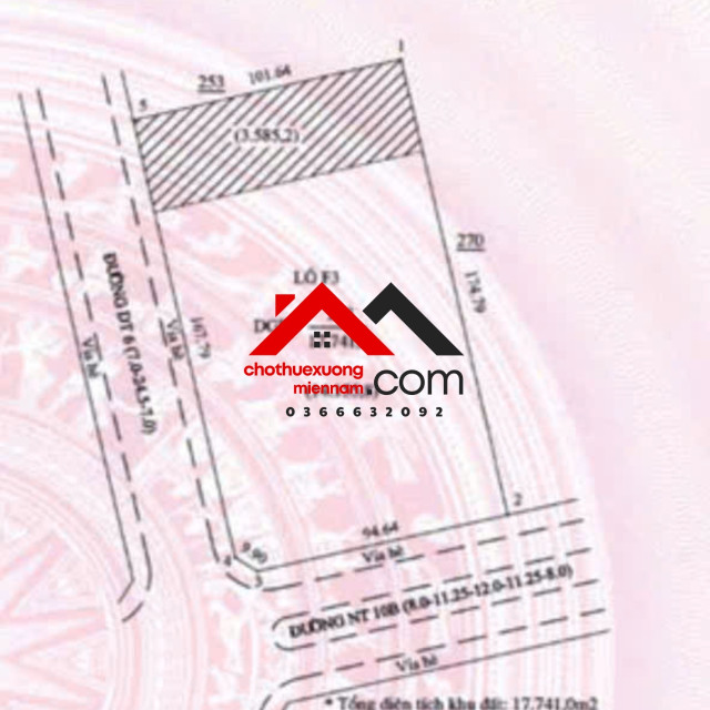 Bán đất giáo dục TP Mới Bình Dương – 17.741m² – đã đóng tiền đến 2059 – giá 230 tỷ. Liên hệ: Chothuexuongmiennam.com - 0366632092