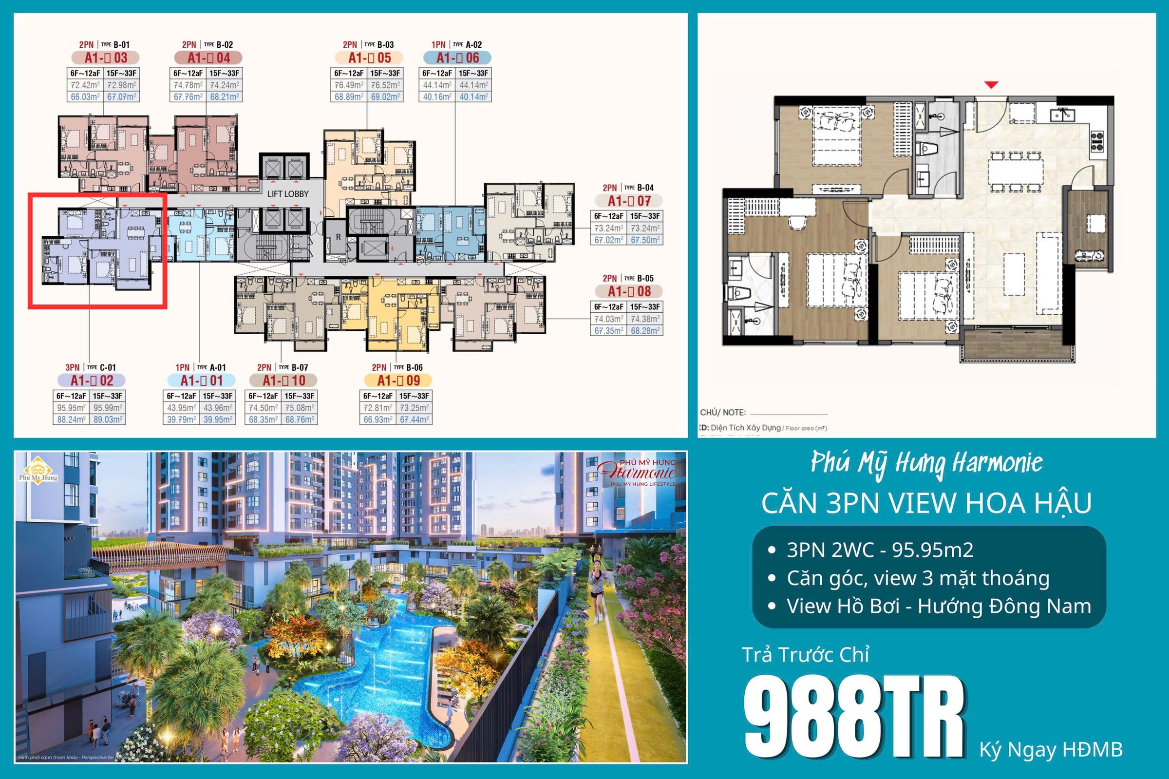 Căn đẹp hiếm tại dự án Harmonie Phú Mỹ Hưng – dòng 3PN cao cấp dành cho gia đình & khách tài chính 3–5 tỷ. Xem ngay 0901323786