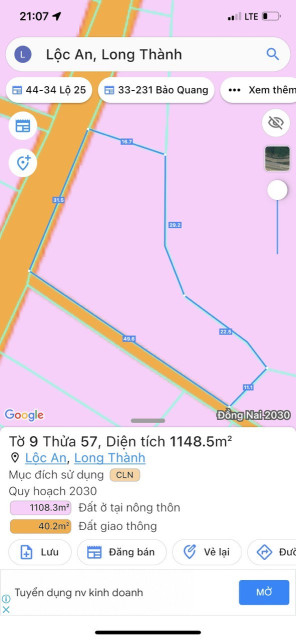 Cần bán 1000m2 đất Lộc An sân bay Long Thành . mua khi thị trường dang tỉnh ,bán khi thị trường nóng