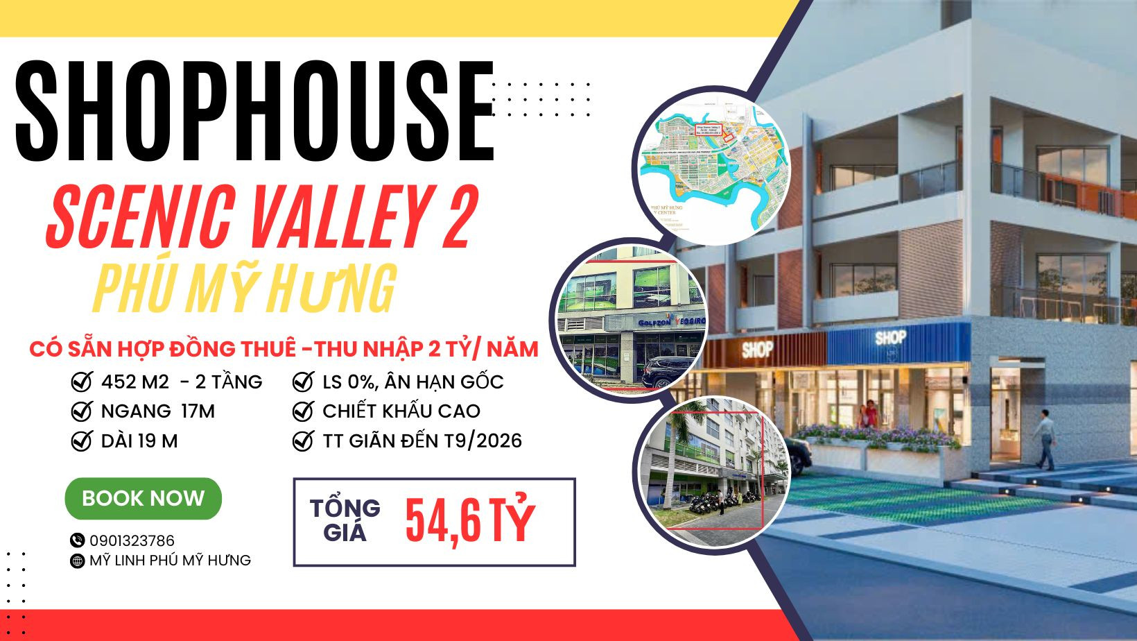 Bán Shop A0.02 Scenic Valley 2 Phú Mỹ Hưng - Vị trí vàng, doanh thu 2 tỷ/năm, giá chỉ 54.6 tỷ