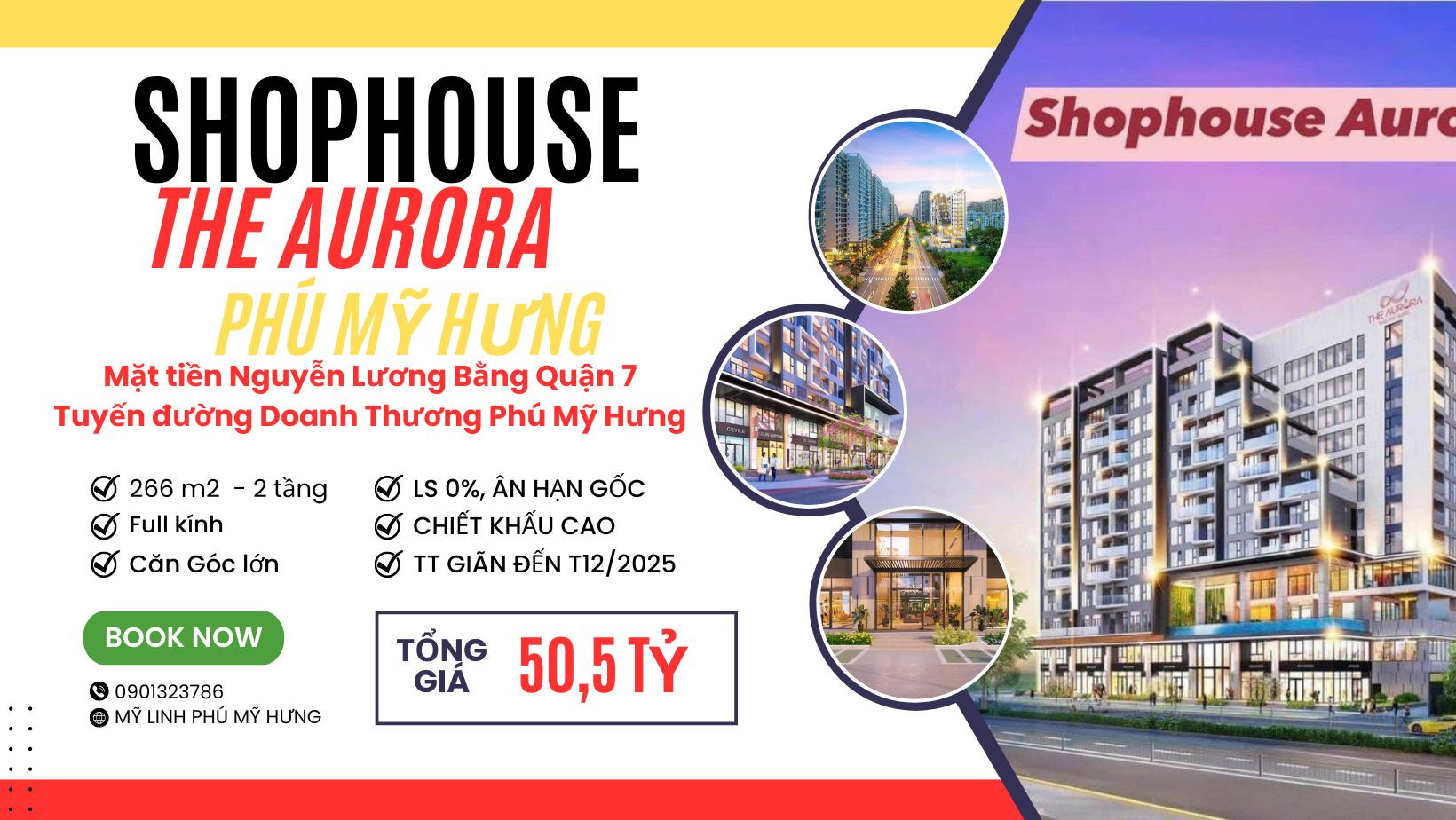 Shophouse The Aurora Phú Mỹ Hưng – mặt tiền Đại lộ Nguyễn Lương Bằng, vị trí vàng kinh doanh, sở hữu lâu dài.