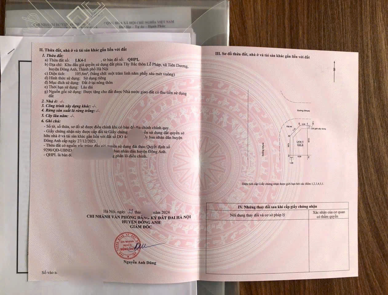 Lô góc khu đấu giá Tây Bắc Lễ Pháp - Tiên Dương