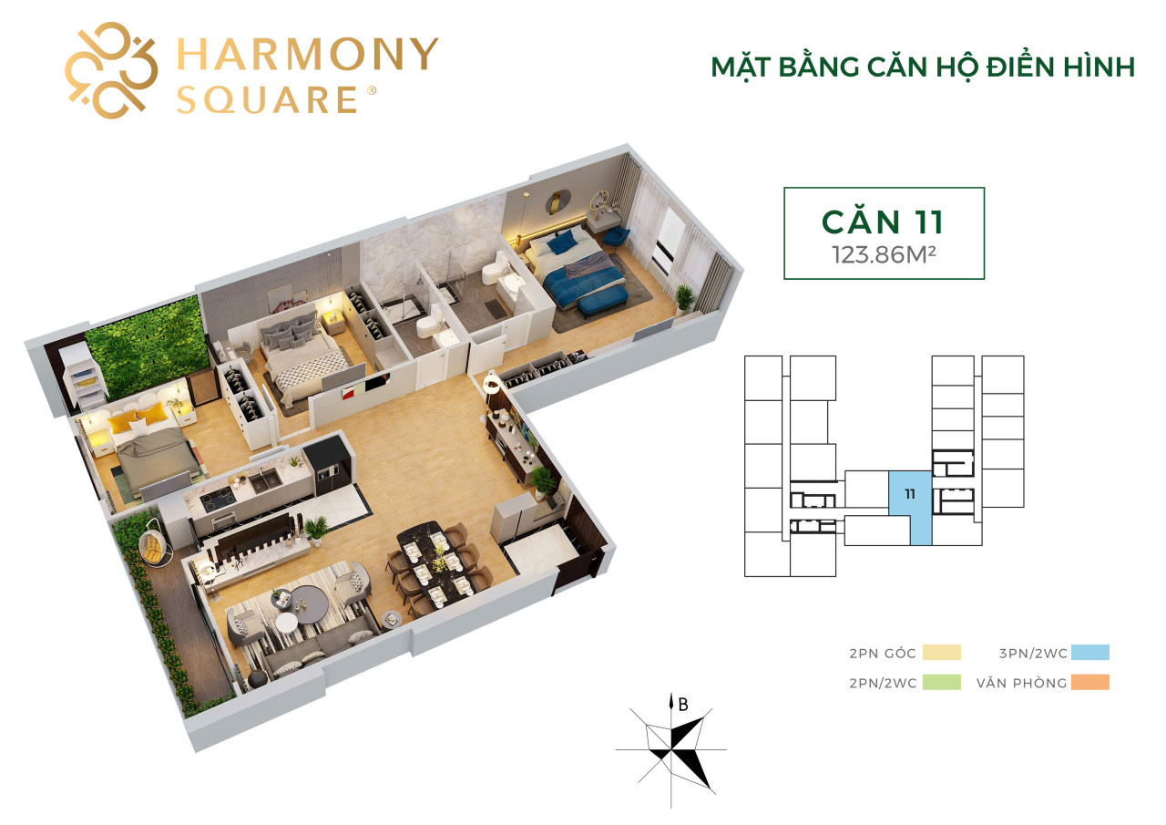BÁN GẤP CĂN HỘ CAO CẤP DỰ ÁN HARMONY SQUARE - VỊ TRÍ VÀNG TRUNG TÂM QUẬN THANH XUÂN