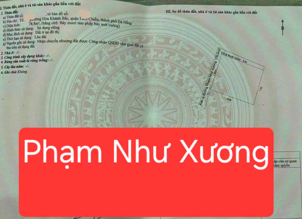 Chỉ 1.47 tỷ có lô đất kiệt- Hộ khẩu ở Đà Nẵng- kiệt Phạm Như Xương