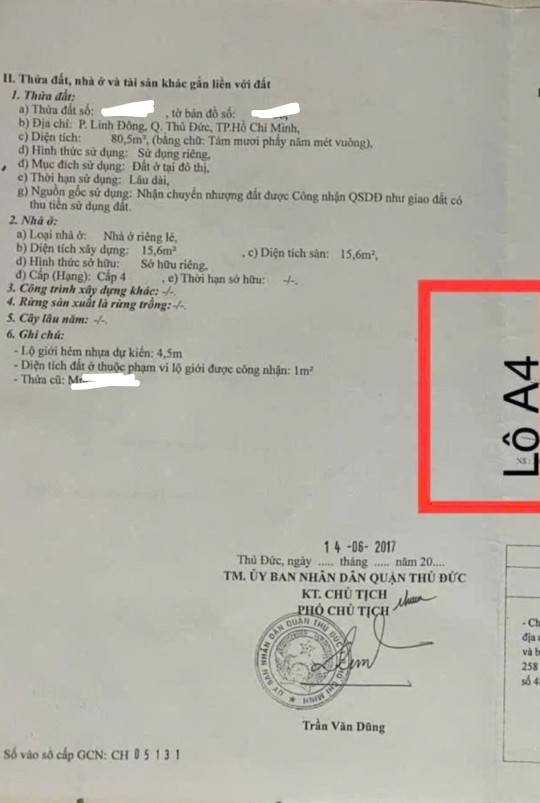 Lô đất 80m² p.Linh Đông 5ty5 HxH