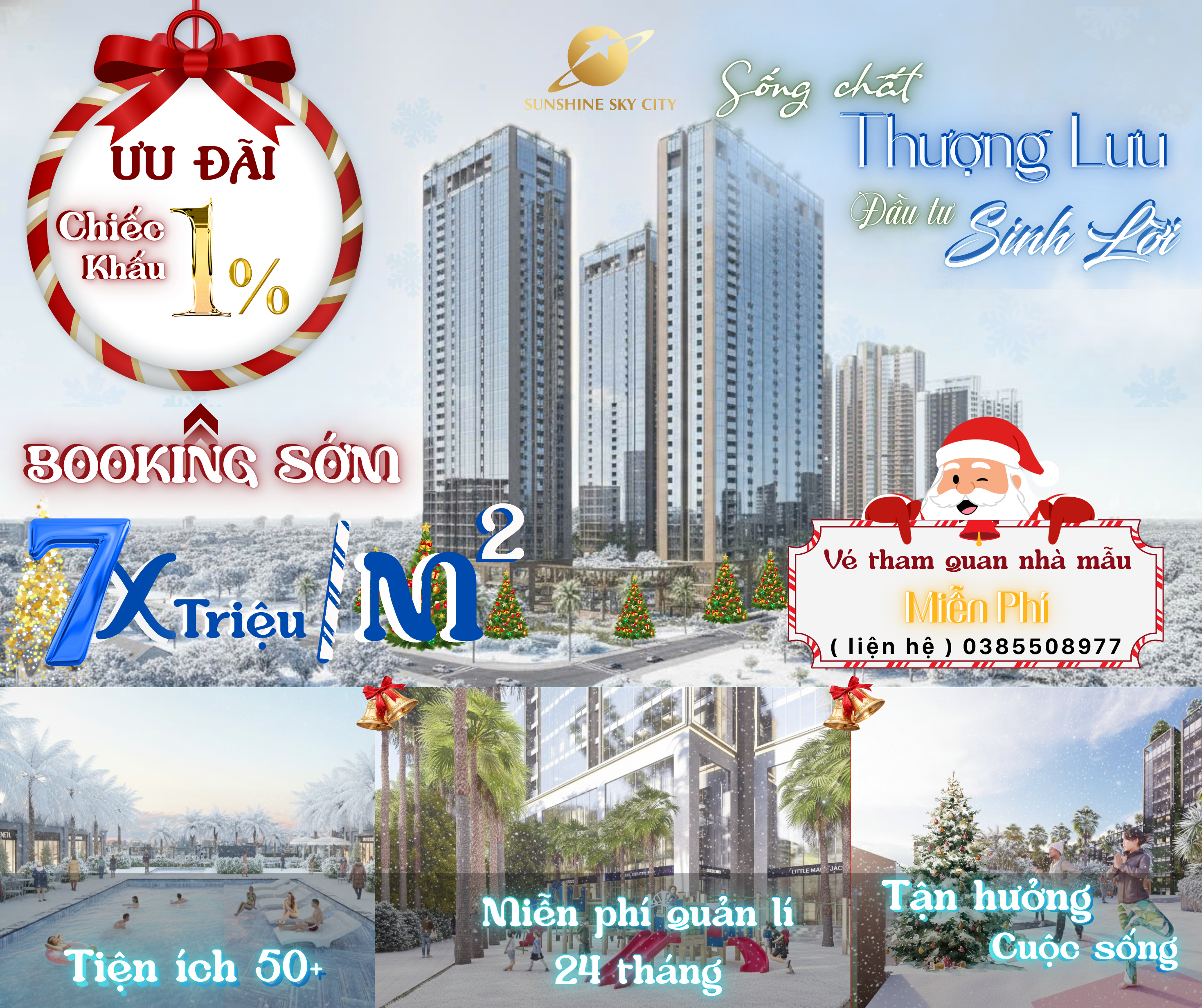 NGÀY CUỐI NHẬN CHIẾT KHẤU 1% SUNSHINE SKY CITY SỞ HỮU CĂN HỘ VEN SÔNG CHỈ 7X TRIỆU/M2