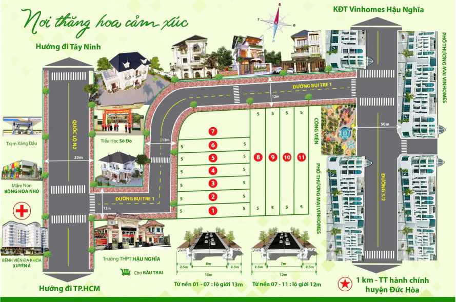 Chính chủ kẹt bank -cần ra đi nhanh lô đất giá đầu tư chỉ 2tỷ960triệu cách Vinhomes Hậu Nghĩa 200m, tương lai trở thành lô góc.