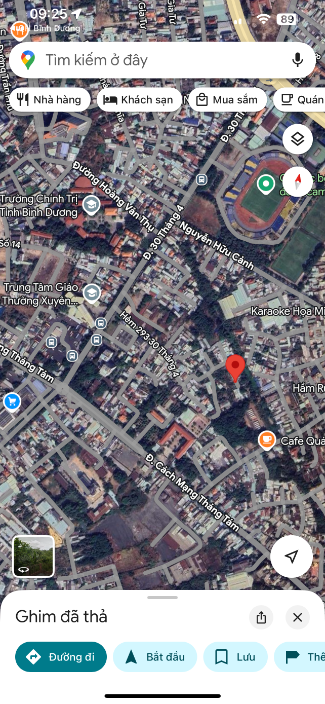 Đất Phú Thọ (phường Thủ Dầu Một) đường oto gần sân banh Gò Đậu vị trí đẹp,nhà dân xây kín sót lô giá công nhân
