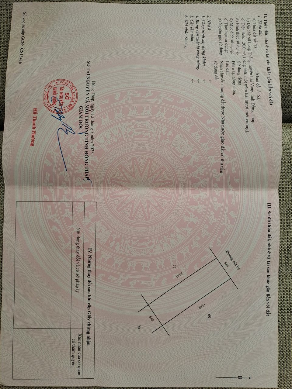 bán nền 6x20 = 120m tặng nhà