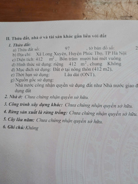 ĐẤT ĐẸP - GIÁ TỐT - Vị Trí Đắc Địa Tại Xã Long Xuyên, Huyện Phúc Thọ, TPHN