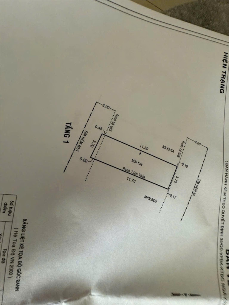 --Bán đất hẻm 62 Trương Công Định; 3,8x13 - hẻm 6m; phường 14 Tân Bình