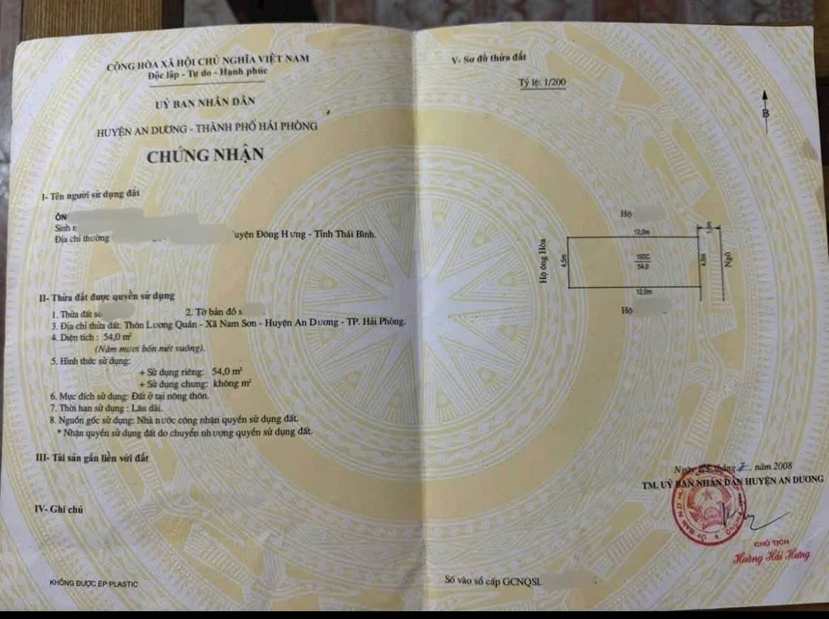 🍀🍀🍀Bán đất tặng nhà Lương Quán, Nam Sơn, An Dương giá 840 triệu