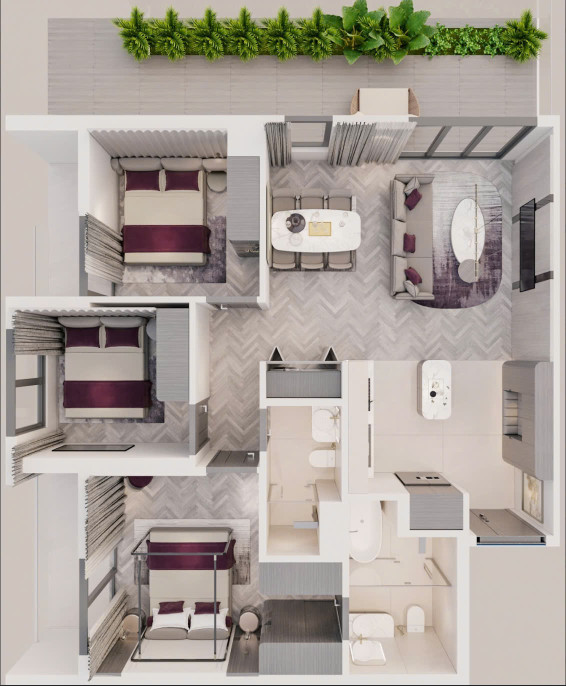 Căn hộ 3PN+ . DT 93.1m² – view sông & biển dành cho gia đình thành đạt. Liên hệ CĐT Thuỷ để được tư vấn căn tầng cao – view đẹp