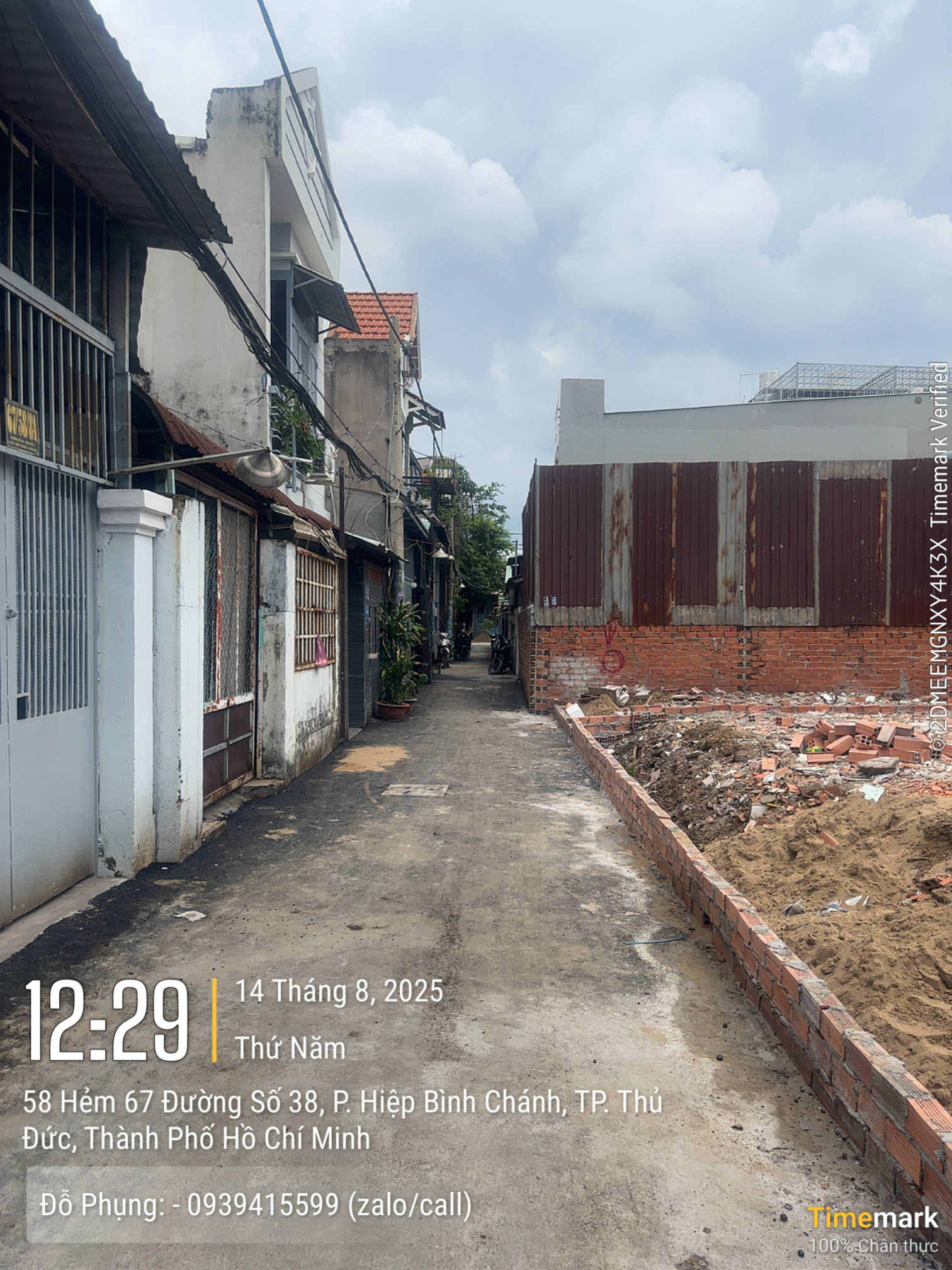 Bán đất 55m² ngang 4m giá 4.4 tỷ Phường Hiệp Bình - 0939415599