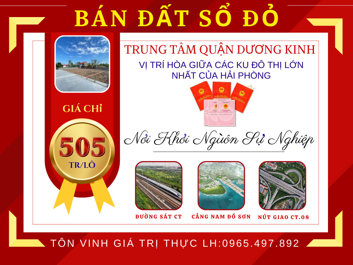 Đón đầu quy hoạch đường sắt cao tốc Việt-Trung với lô đất sổ đỏ riêng chỉ 505tr/sổ.