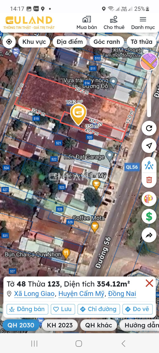 2000 m² đất ODT mặt tiền QL56 Thị trấn Long Giao- Cẩm Mỹ- Đồng Nai