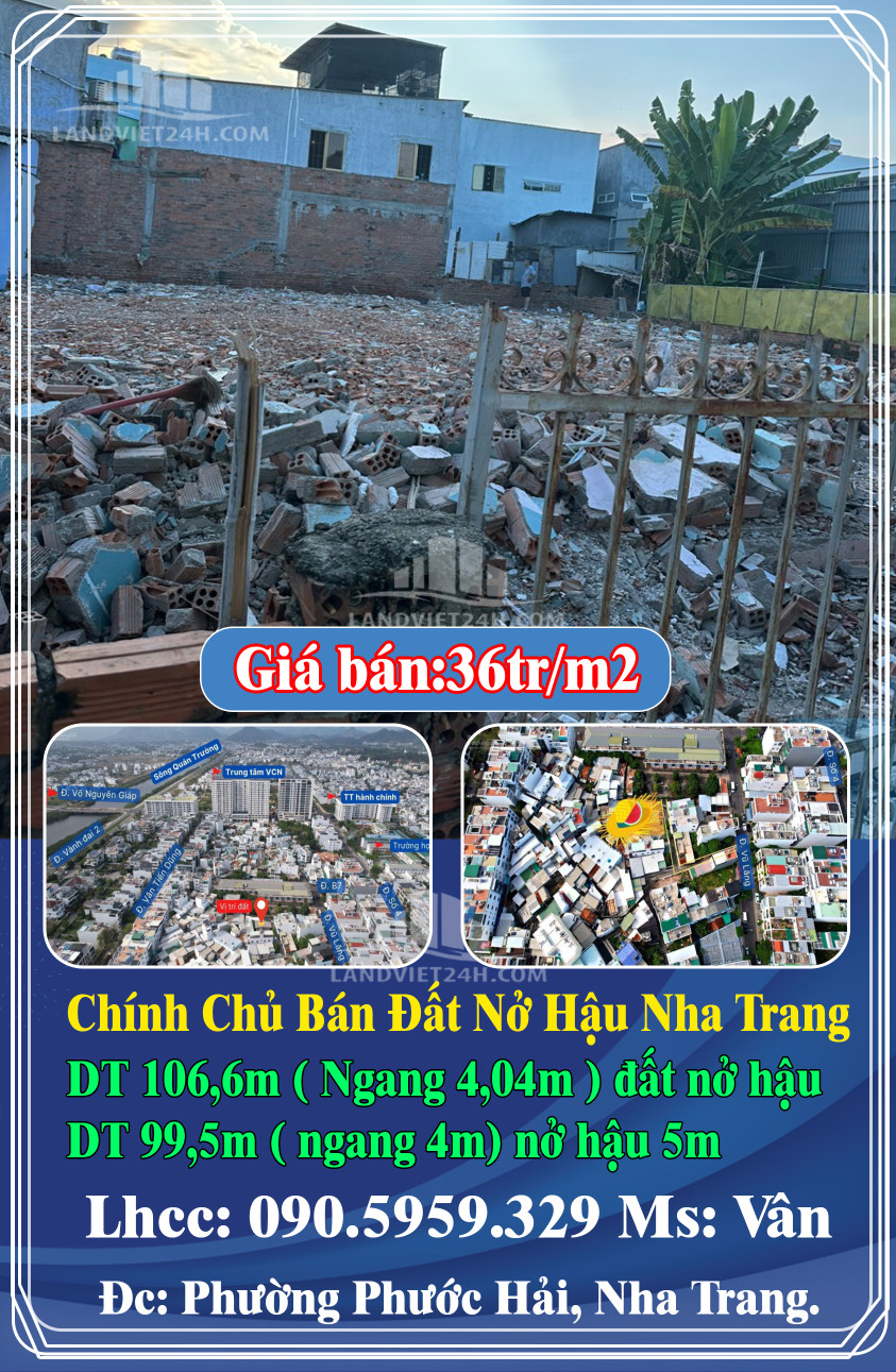 Chính Chủ Bán Đất Nở Hậu Nha Trang.