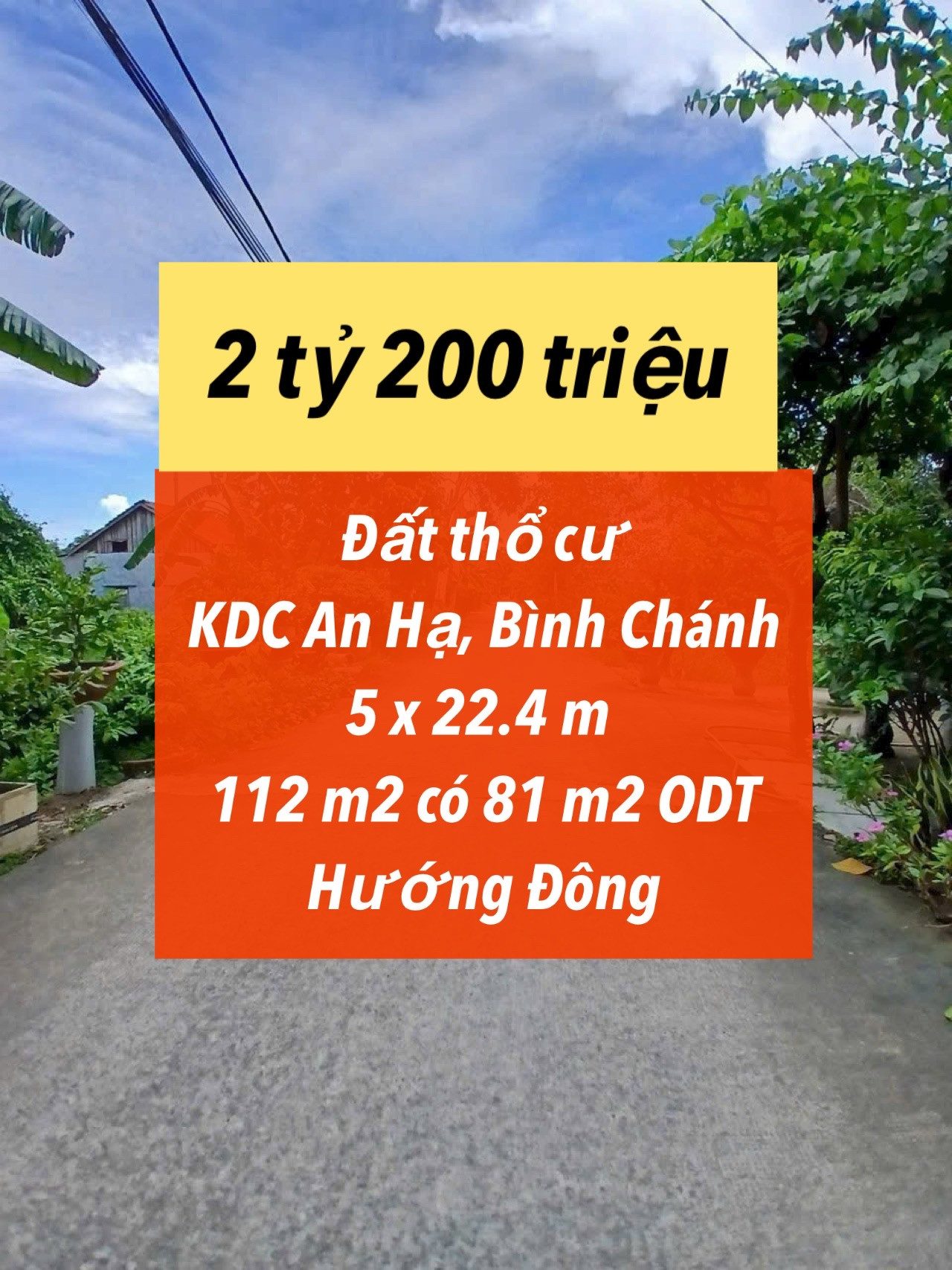Lô thổ cư An Hạ giá 2.2 tỷ