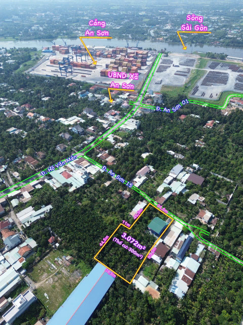 Bán Nhà Vườn Siêu Rộng đường xe 16 chỗ ra vào ở An Sơn, Cách Sông SG chỉ 300m