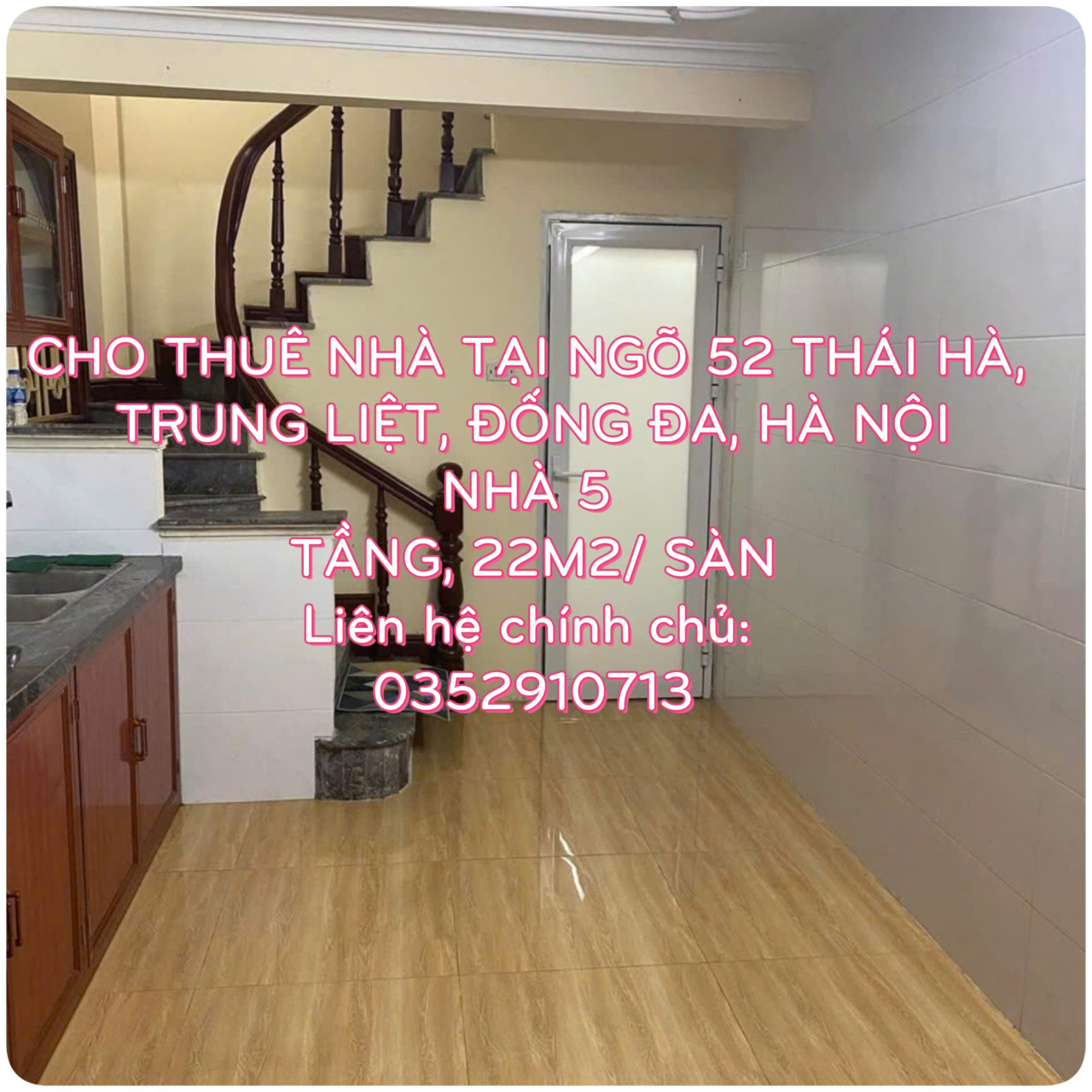 Cho thuê nhà tại Ngõ 52 Thái Hà, Trung Liệt, Đống Đa, Hà Nội.