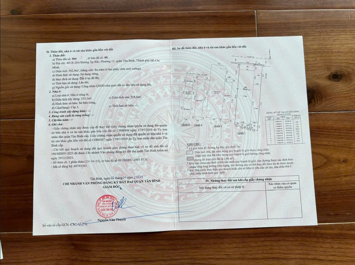 Bán nhà Hẻm Ấp Bắc, Phường 13, Quận Tân Bình – Giá 55 tỷ