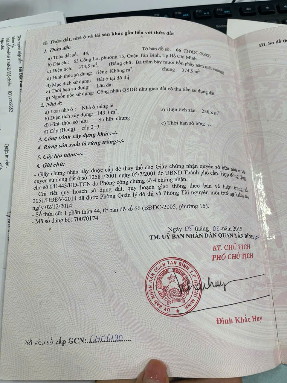 Bán nhà Trần Thị Trọng, P15, Tân Bình – Giá 45 tỷ