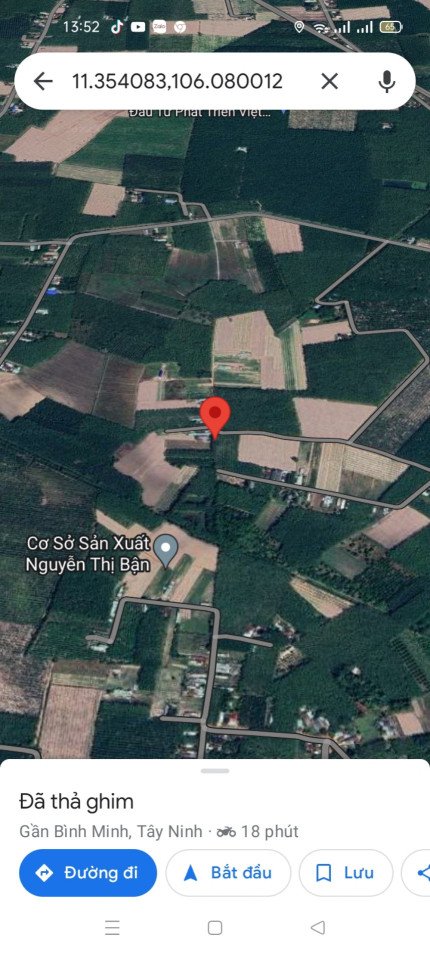 Bán  đất nông nghiệp 3427.1m² , giá 3.2 tỷ tại đường ấp Giồng Tre, Xã Bình Minh, Thành phố Tây Ninh, Tây Ninh