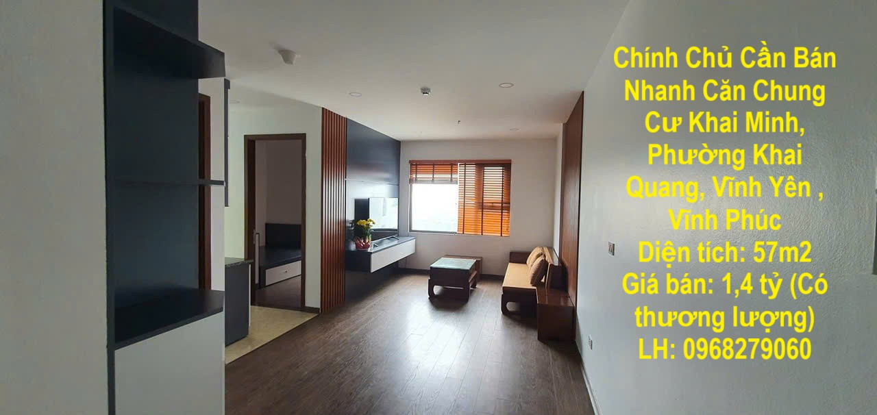 Chính Chủ Cần Bán Nhanh Căn Chung Cư Khai Minh, Phường Khai Quang, Vĩnh Yên , Vĩnh Phúc
