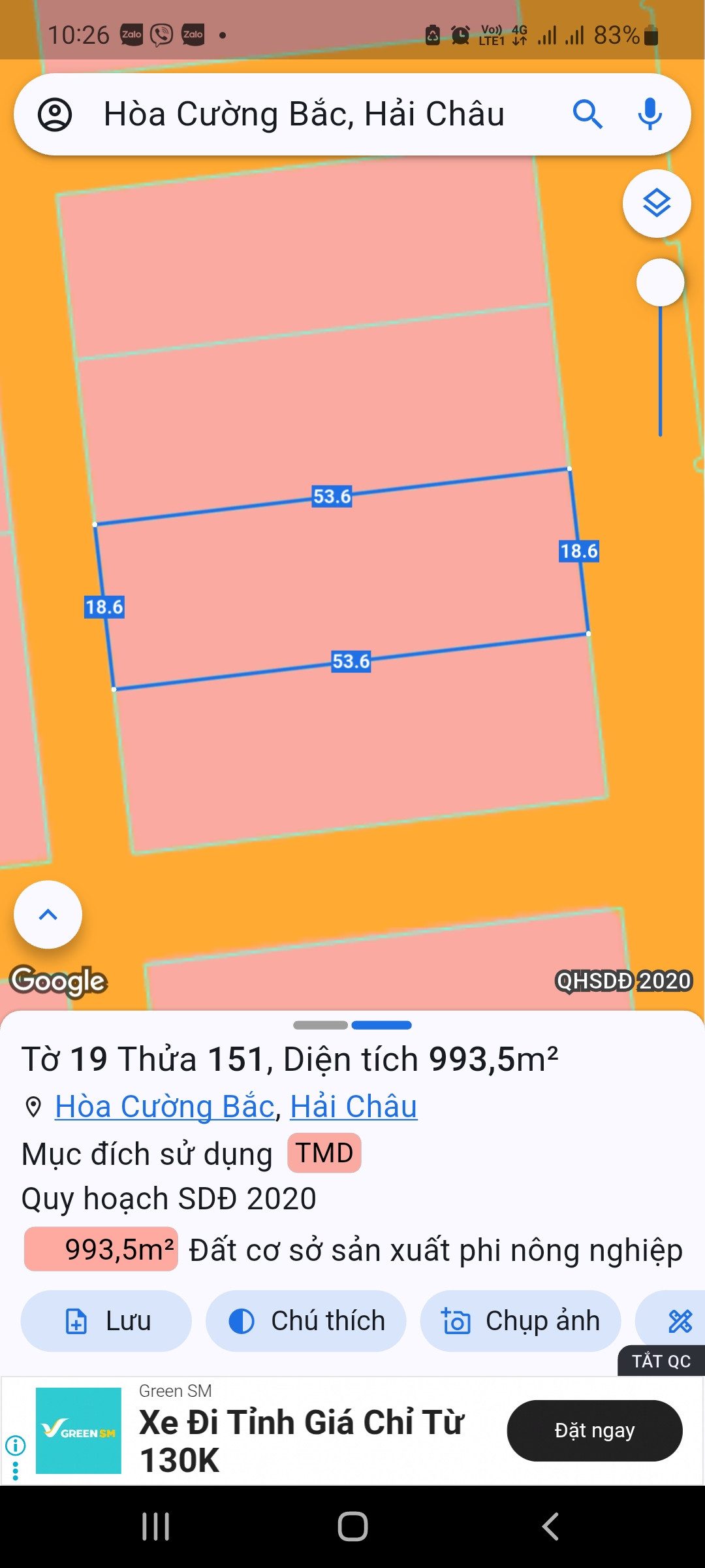 Mặt sông, đường Bạch Đằng, 1000m2 TMDV50nam, nhìn vào khu Đảo Xanh