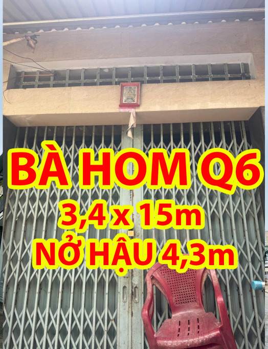 Nhà giá rẻ Quận 6 – Bà Hom – Hẻm thông – 57m² – 3PN – Sổ riêng – Chỉ 3.9 tỷ