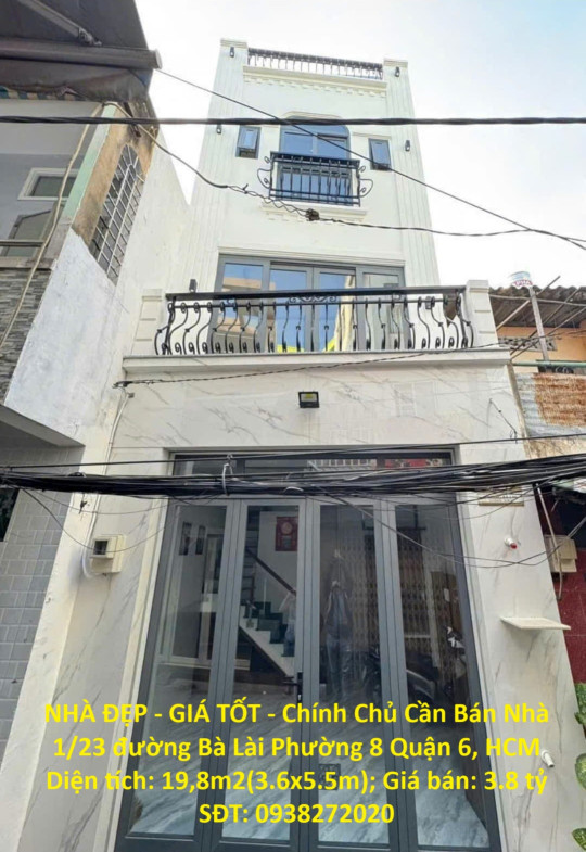 NHÀ ĐẸP - GIÁ TỐT - Chính Chủ Cần Bán Nhà  1/23 đường Bà Lài Phường 8 Quận 6, HCM