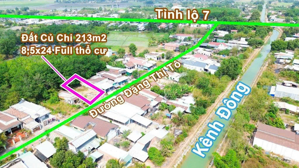 Cần bán lô đất mặt tiền đường nhựa Đặng Thị Tô, DT 8,5x24m giá 2,85 tỷ.