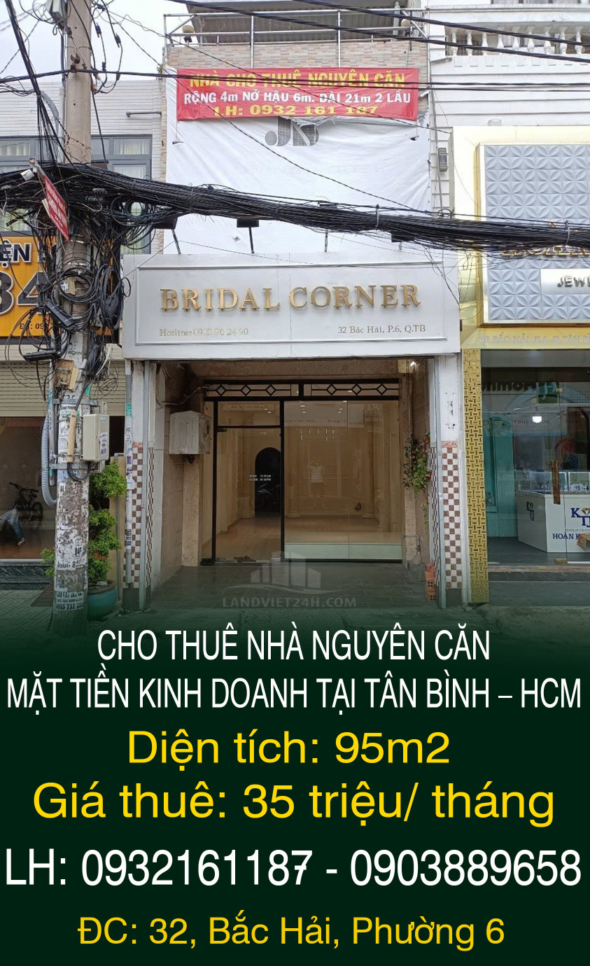 CỰC HIẾM CHÍNH CHỦ CHO THUÊ NHÀ NGUYÊN CĂN MẶT TIỀN KINH DOANH TẠI TÂN BÌNH – HCM