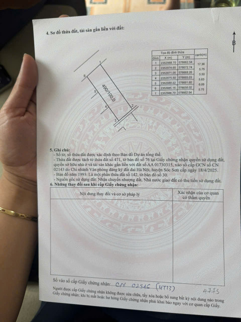 Bán đất 100m² ngang 5m giá 2.15 tỷ Xã Kim Anh
