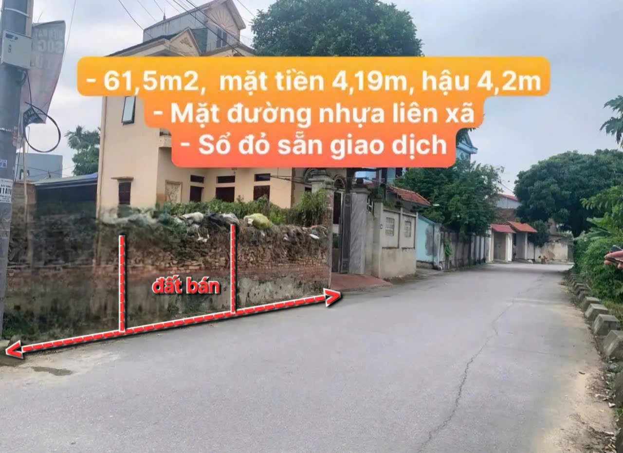 Bán đất 61,5m² ngang 4,2m giá 1.85 tỷ tại Xã Bắc Phú Huyện Sóc Sơn