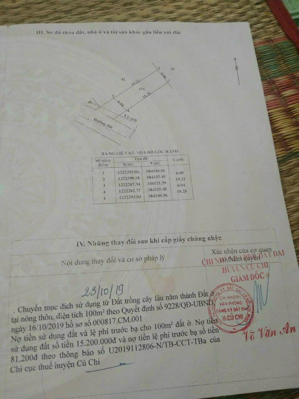 CC Gửi - Bán lô đất full thổ cư tại bầu lách - phạm văn cội - củ chi