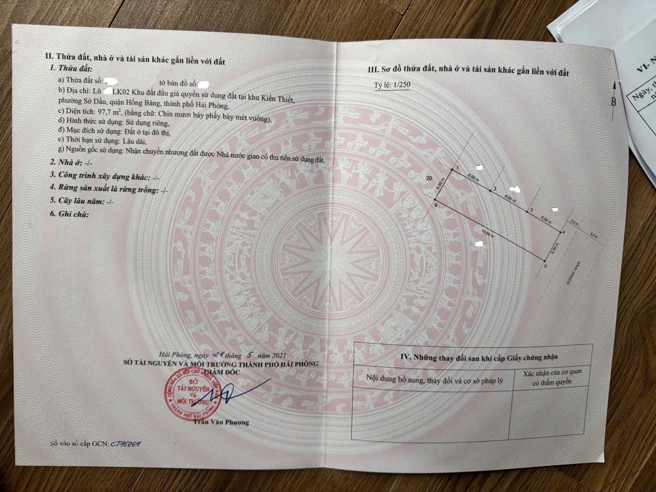 🥳🥳🥳Bán lô 97,7m Kiến Thiết, Sở Dầu, Hồng Bàng giá chỉ 48,5tr/m