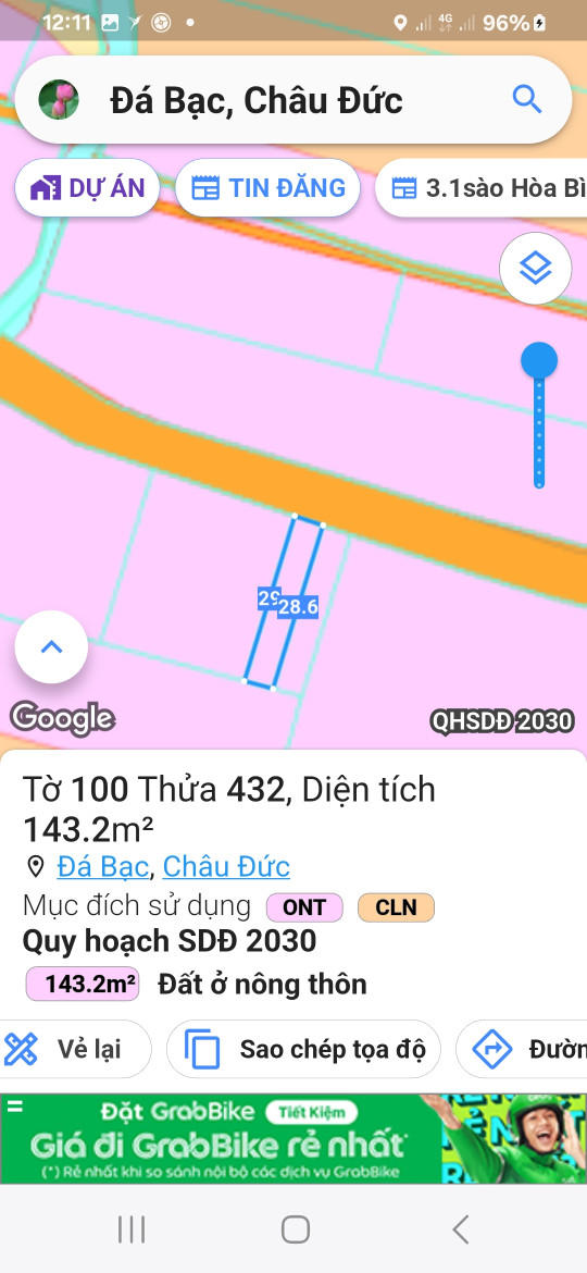 Đất thổ cư mt nhựa, bình giã Đá bạc