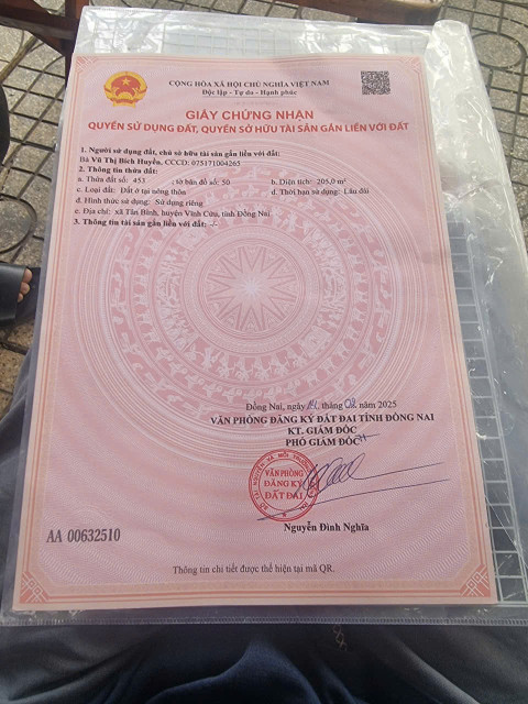 Bán đất sổ hồng thổ cư giá cực tốt cho 205m2 đất xã Bình Hòa ngang 10m !