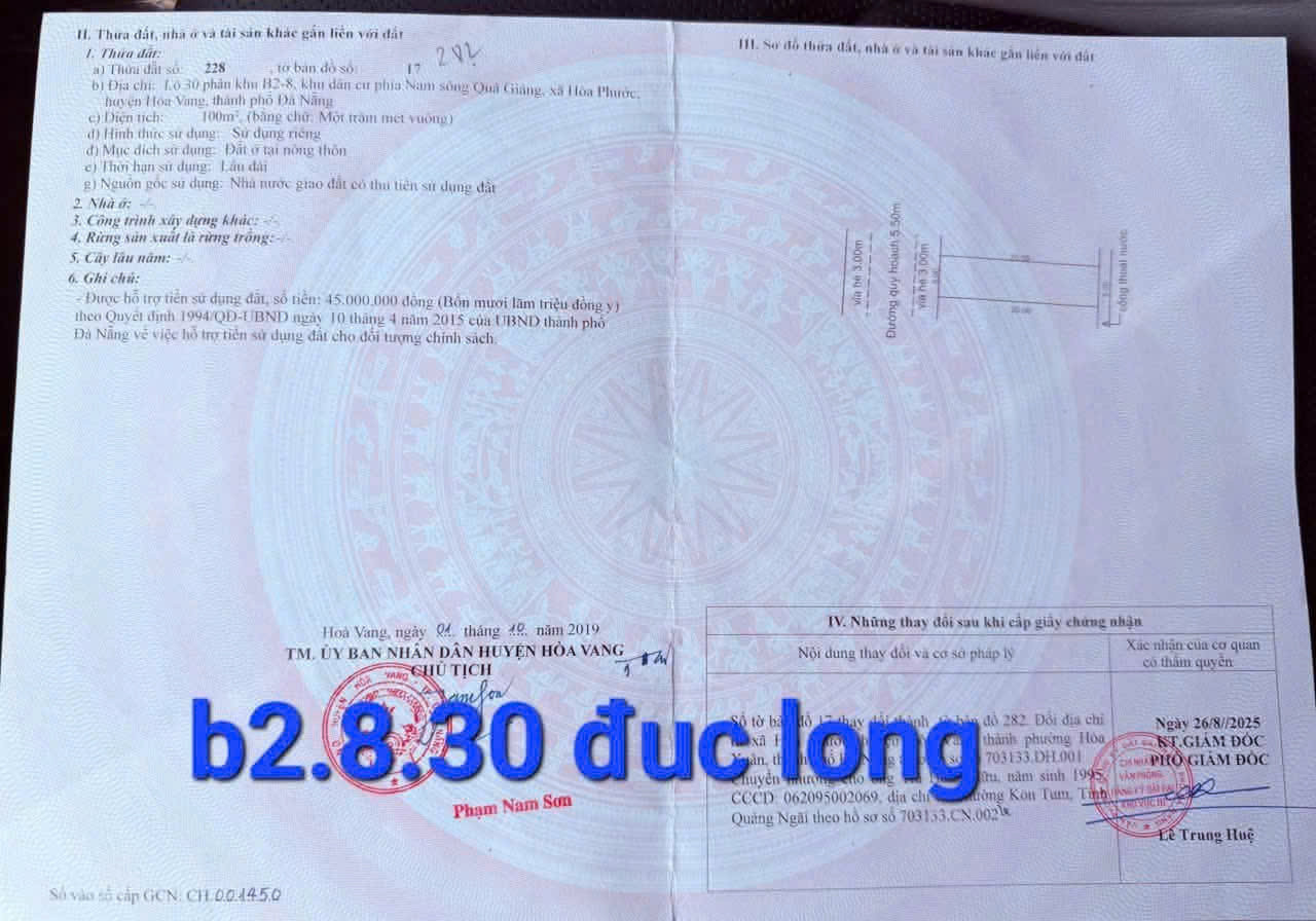 Bán đất Bờ Đằm 6 Hòa Phước 📌📌📌LÀM VIỆC TRỰC TIẾP GIÁ TỐT !!!