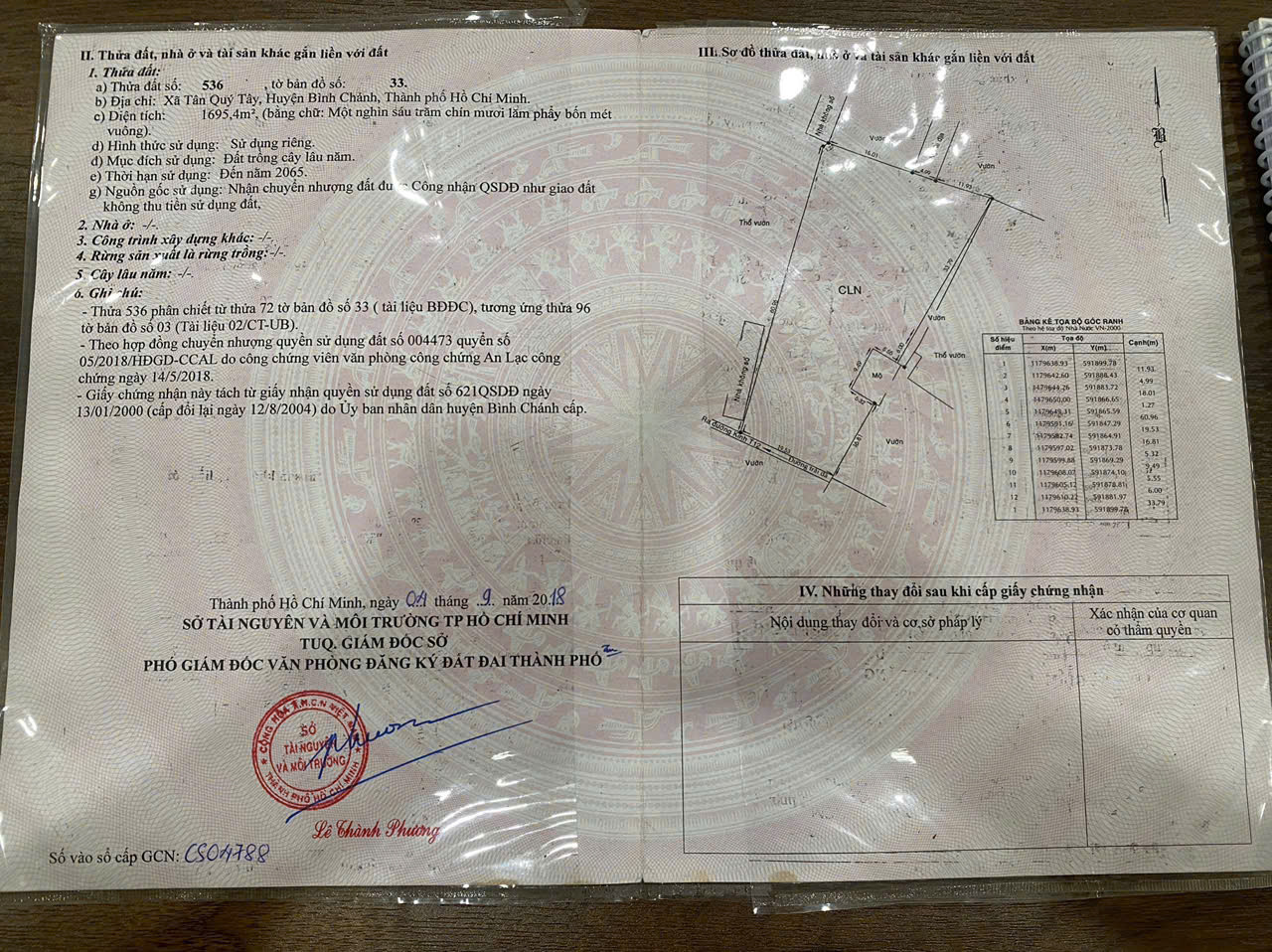 Chủ cần ra lô đất trồng cây lâu năm 1695,4m2 hạn tới năm2065. giá uy tín 5,5 tỷ