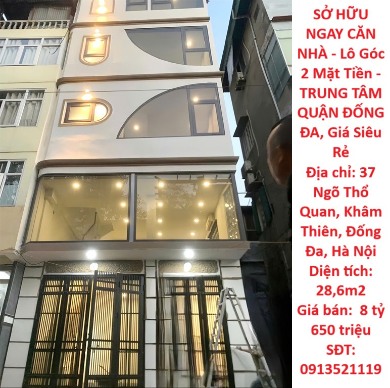 Chính Chủ Bán Nhà 2 Mặt Tiền, Thổ Quan, Khâm Thiên, Đống Đa, Hà Nội Đường Ô Tô