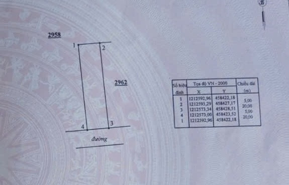 Bán nhanh 100m2 thổ cư 750tr hươnga nam còn tl