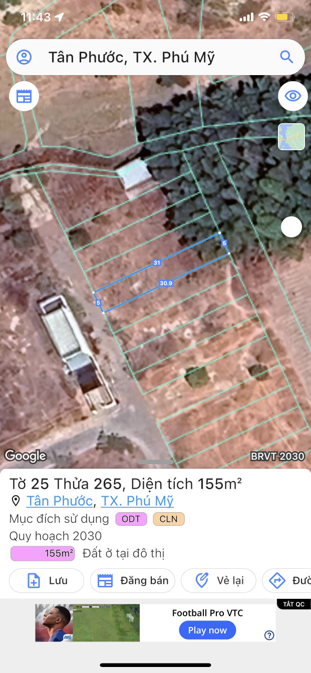 chủ cần bán lô đất ngay trung tâm Phú Mỹ thuộc Phường Tân Phước.
Cách Ql51 1km