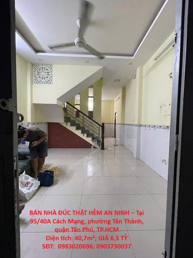 BÁN NHÀ ĐÚC THẬT HẺM AN NINH – Tại Phường Tân Thành, quận Tân Phú– GIÁ 6,5 TỶ