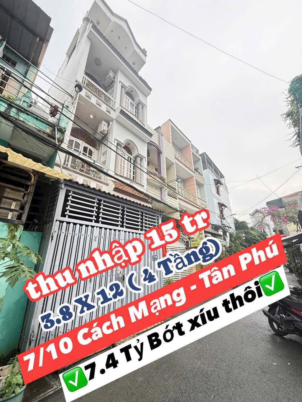 Bán nhà 7/10 Cách Mạng, Phường Tân thành, Tân Phú – Giá 7,4 tỷ