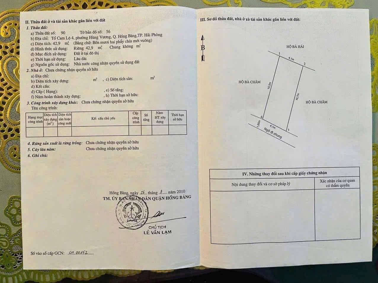 🏡 Bán đất Tổ Cam Lộ 4, tuyến 2 đường Cam Lộ phường Hùng Vương, quận Hồng Bàng, Hải Phòng