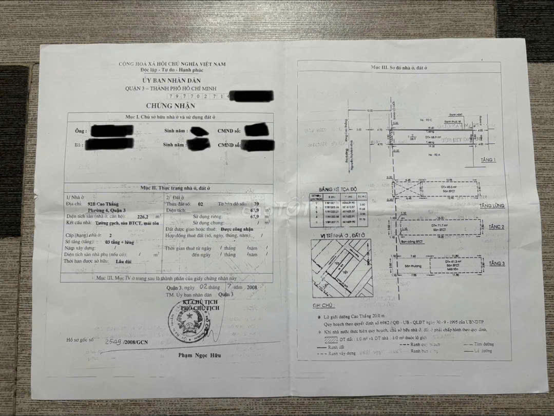Bán nhà 92B Cao Thắng, Phường 4, Quận 3 – Giá 33 tỷ